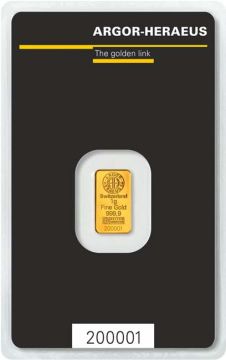 1g Switzerland Gold 1g Switzerland  Gold Minted Classic 999.9 Bar customary in banking