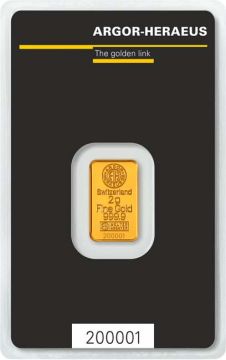 2g Switzerland Gold 2g Switzerland  Gold Minted Classic 999.9 Bar customary in banking