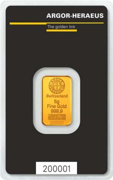 5g Switzerland Gold Minted Classic 999.9 customary in banking