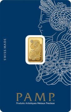 2.50g Switzerland Gold 2.5 Gram Swiss PAMP Gold Bar 99.99% (Fortuna) customary in banking