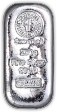 250g Switzerland Silver Cast Classic 999.0 customary in banking