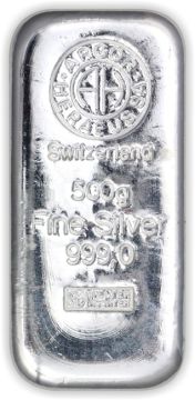 500g Switzerland Silver Cast Classic 999.0 customary in banking