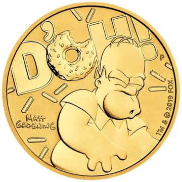 2020 1 oz Tuvalu Gold Homer Simpson