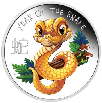 2025 1/2 oz Australia Silver 2025 15.55g Australia Silver Coloured Lunar Baby Snake PP
