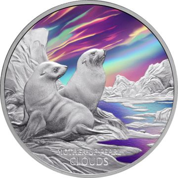 2025 1 oz Tuvalu Silver 2025 1oz Silver Mother-of-Pearl Clouds Coloured Coin PP