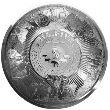2025 999g Djibouti Silver 2025 1kg Djibouti Silver The Big Five of Africa PL PL